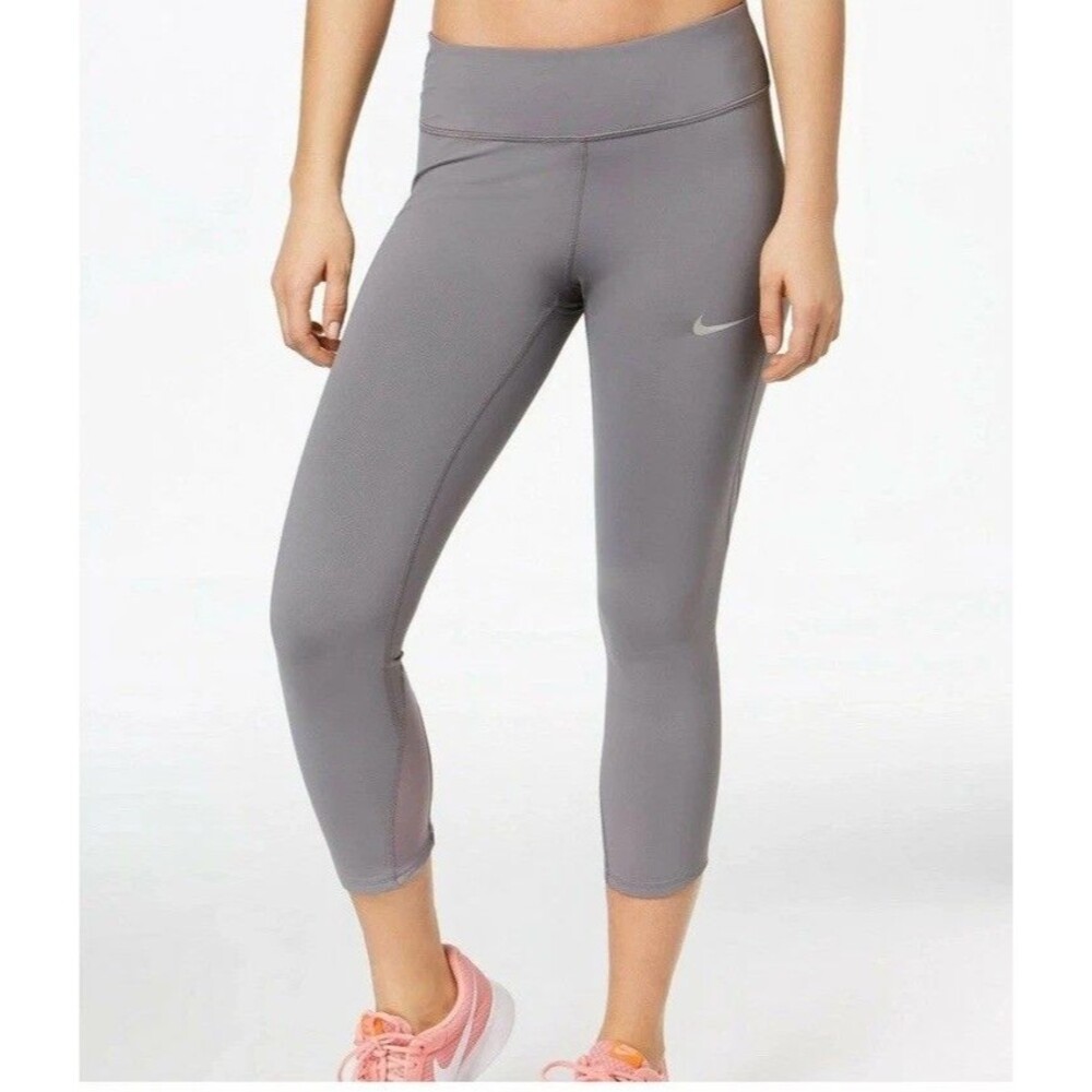 NWT Nike Women's Power Racer Training Crop Tight DRI-FIT Grey Size XL